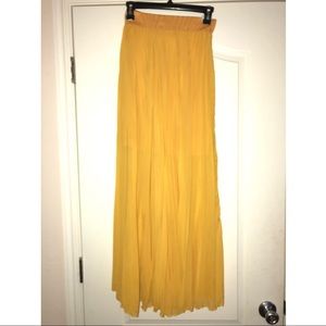 Windsor Chiffon Mustard Pleaded Maxi Skirt